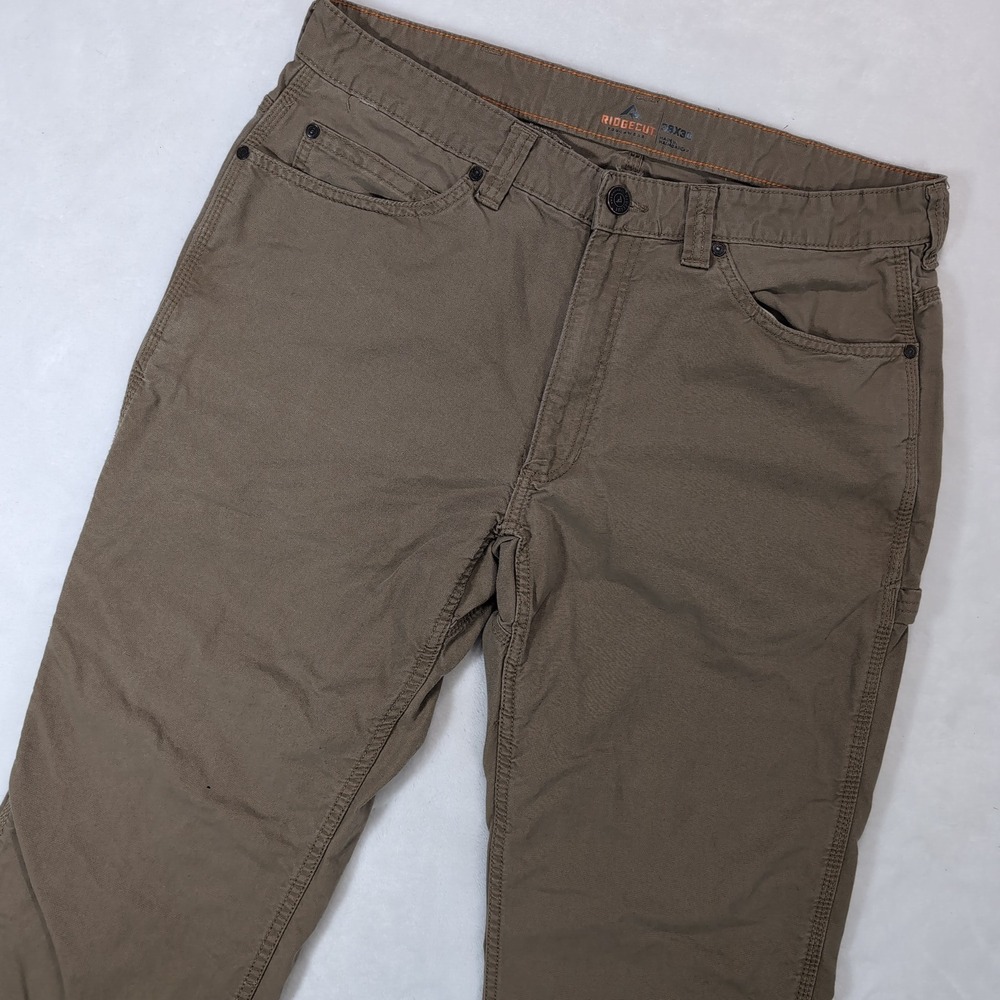 Ridgecut Carpenter Pants Mens 38x30 Brown Toughwear Canvas Utility Workwear